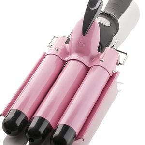 Alure Three Barrel Curling Iron Wand with LCD Temp Display - 1 Inch ceramic
